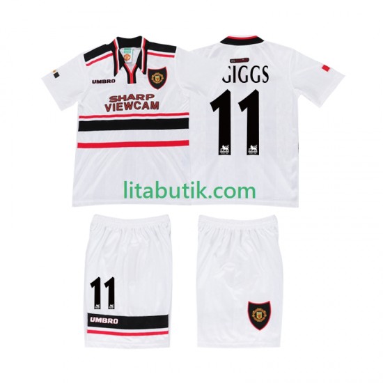 Manchester United GIGGS 11 Retro Barn Borta Fotbollströja 1998 Kortärmad