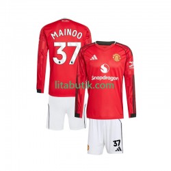 Manchester United Kobbie Mainoo 37 Barn Hemma Fotbollströja 2025-2026 Långärmad