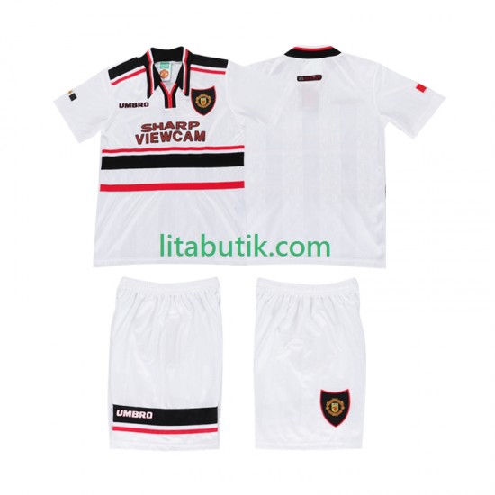 Manchester United Retro Barn Borta Fotbollströja 1998 Kortärmad