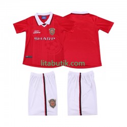 Manchester United 2000 Retro Barn Hemma Fotbollströja 1999 Kortärmad