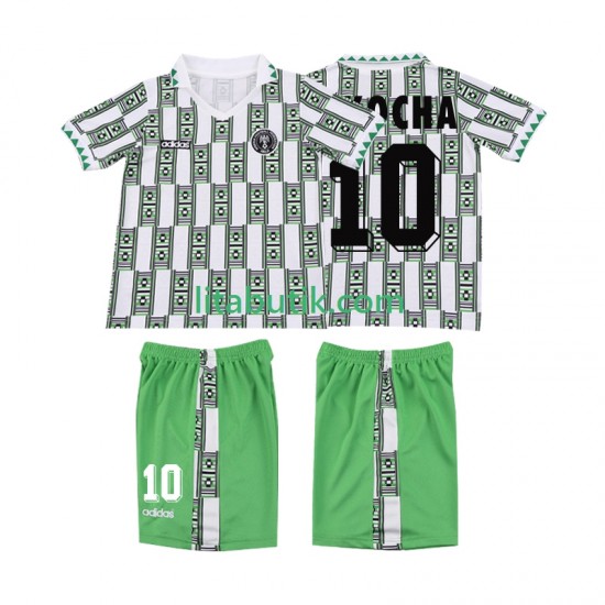Nigeria OKOCHA 10 1994 Retro Barn Borta Fotbollströja Kortärmad