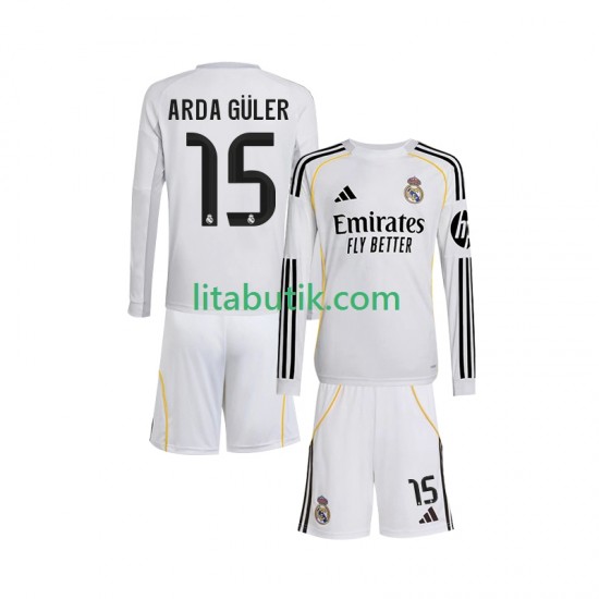 Real Madrid Arda Guler 15 Barn Hemma Fotbollströja 2025-2026 Långärmad
