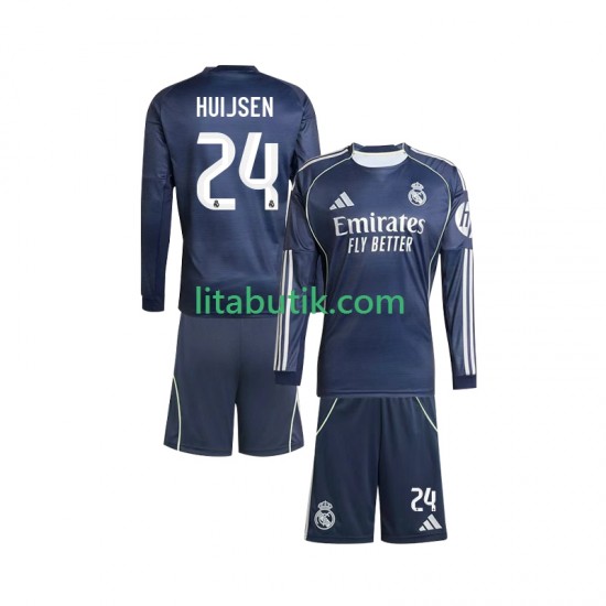 Real Madrid Huijsen 24 Barn Borta Fotbollströja 2025-2026 Långärmad