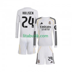 Real Madrid Huijsen 24 Barn Hemma Fotbollströja 2025-2026 Långärmad