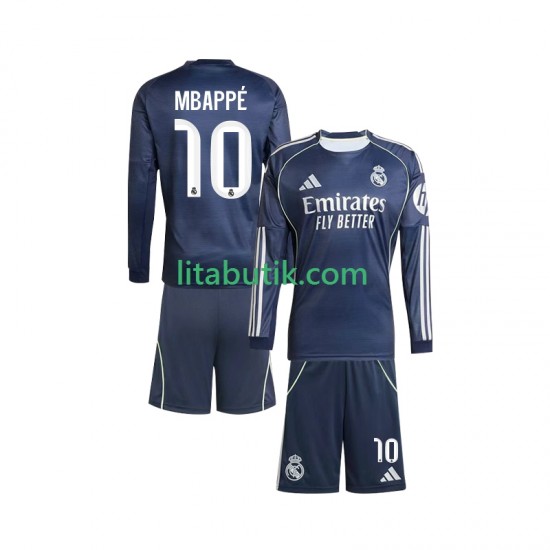 Real Madrid Mbappé Kylian 10 Barn Borta Fotbollströja 2025-2026 Långärmad