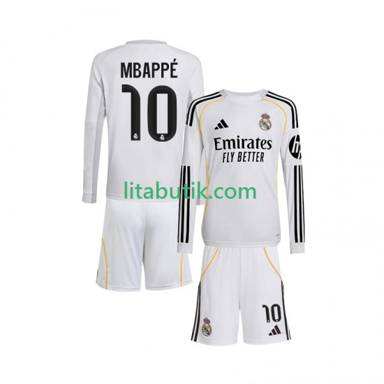 Real Madrid Mbappé Kylian 10 Barn Hemma Fotbollströja 2025-2026 Långärmad