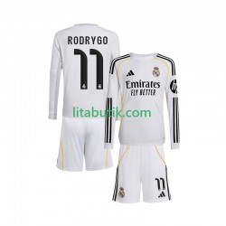 Real Madrid Rodrygo 11 Barn Hemma Fotbollströja 2025-2026 Långärmad