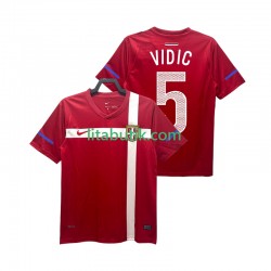 Serbien VIDIC 5 Retro Män Hemma Fotbollströja 2010 Kortärmad