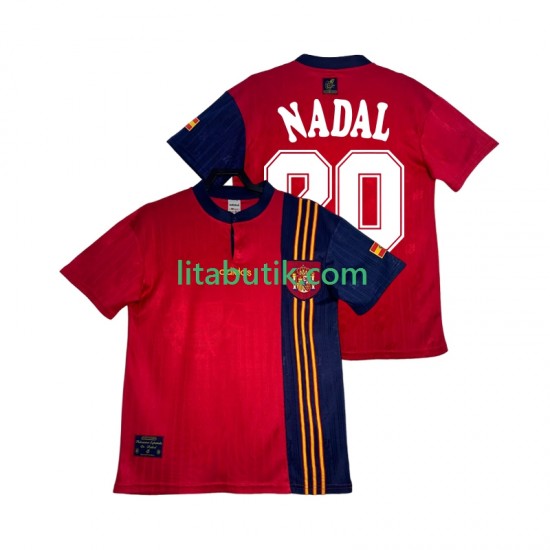 Spanien NADAL 20 1996 Retro Män Hemma Fotbollströja Kortärmad