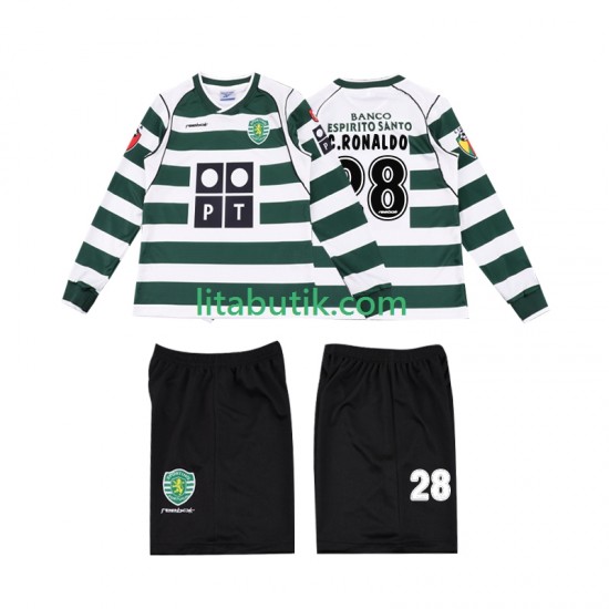 Sporting Lissabon Cristiano Ronaldo 28 2001 2003 Retro Barn Hemma Fotbollströja Långärmad