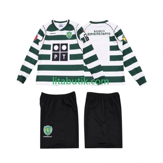Sporting Lissabon 2001 2003 Retro Barn Hemma Fotbollströja Långärmad