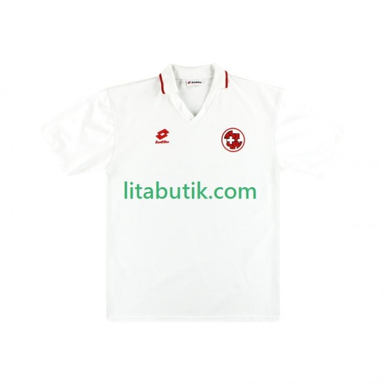 Schweiz 1994 Retro Män Borta Fotbollströja Kortärmad