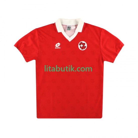 Schweiz 1994 Retro Män Hemma Fotbollströja Kortärmad