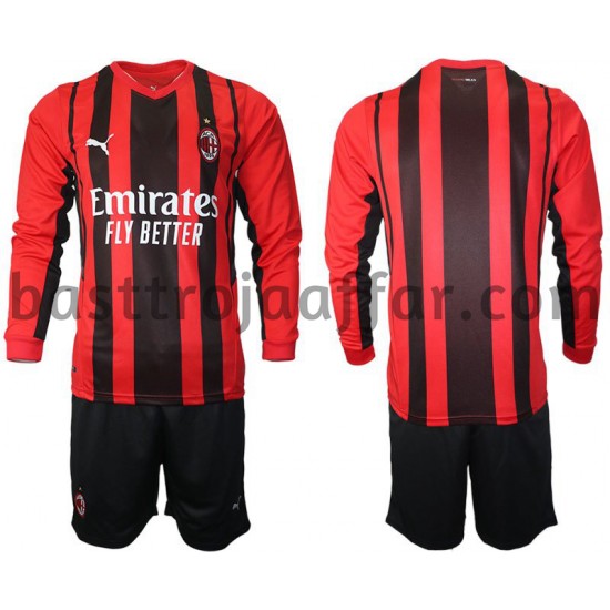 AC Milan Barn Hemma Fotbollströja 2021-2022 Långärmad
