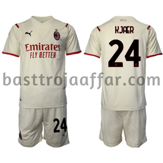 AC Milan Simon Kjaer 24 Barn Borta Fotbollströja 2021-2022 Kortärmad