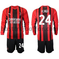 AC Milan Simon Kjaer 24 Barn Hemma Fotbollströja 2021-2022 Långärmad AC Milan Simon Kjaer 24 Barn Hemma Fotbollströja 2021-2022 Långärmad