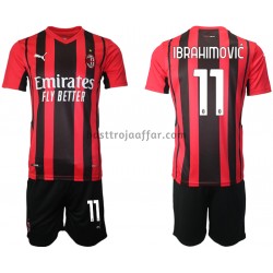 AC Milan Zlatan Ibrahimović 11 Barn Hemma Fotbollströja 2021-2022 Kortärmad