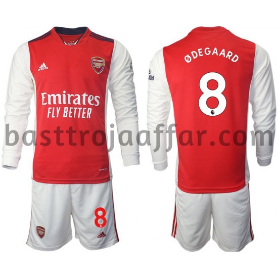 Arsenal Odegaard 8 Barn Hemma Fotbollströja 2021-2022 Långärmad