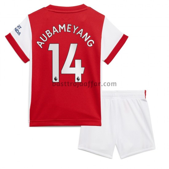 Arsenal Pierre-Emerick Aubameyang 14 Barn Hemma Fotbollströja 2021-2022 Kortärmad