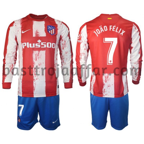 Atlético Madrid João Félix 7 Barn Hemma Fotbollströja 2021-2022 Långärmad