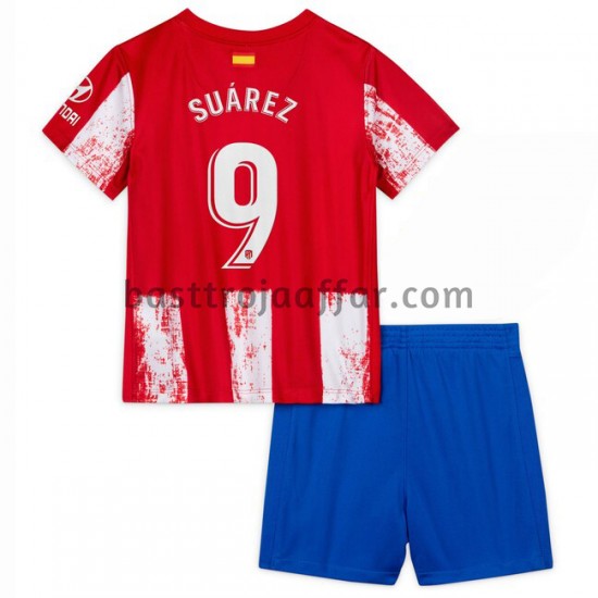 Atlético Madrid Luis Suárez 9 Barn Hemma Fotbollströja 2021-2022 Kortärmad