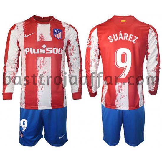 Atlético Madrid Luis Suárez 9 Barn Hemma Fotbollströja 2021-2022 Långärmad