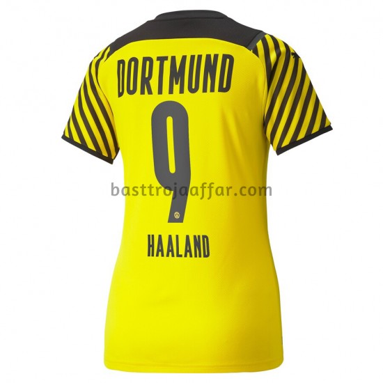 Borussia Dortmund Erling Haaland 9 Dam Hemma Fotbollströja 2021-2022 Kortärmad