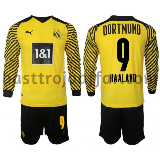 Borussia Dortmund Haaland 9 Barn Hemma Fotbollströja 2021-2022 Långärmad