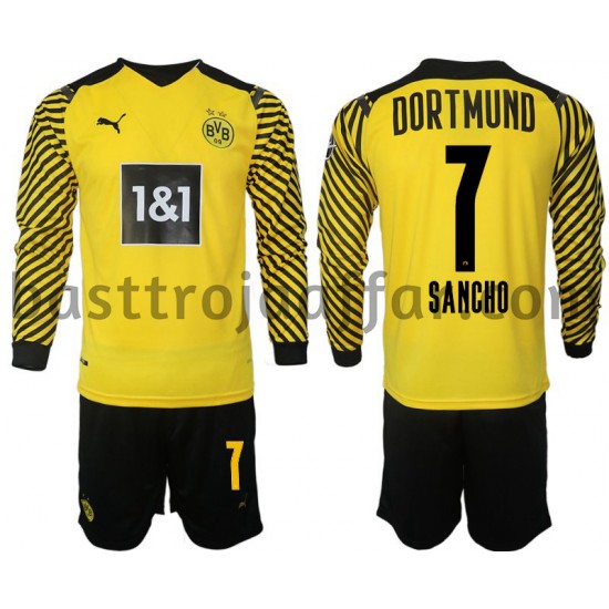 Borussia Dortmund Sancho 7 Barn Hemma Fotbollströja 2021-2022 Långärmad