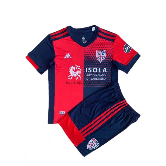 Cagliari Barn Hemma Fotbollströja 2021-2022 Kortärmad