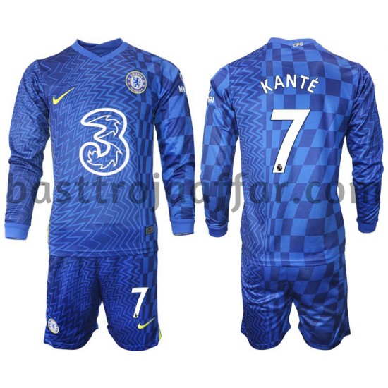 Chelsea Kante 7 Barn Hemma Fotbollströja 2021-2022 Långärmad