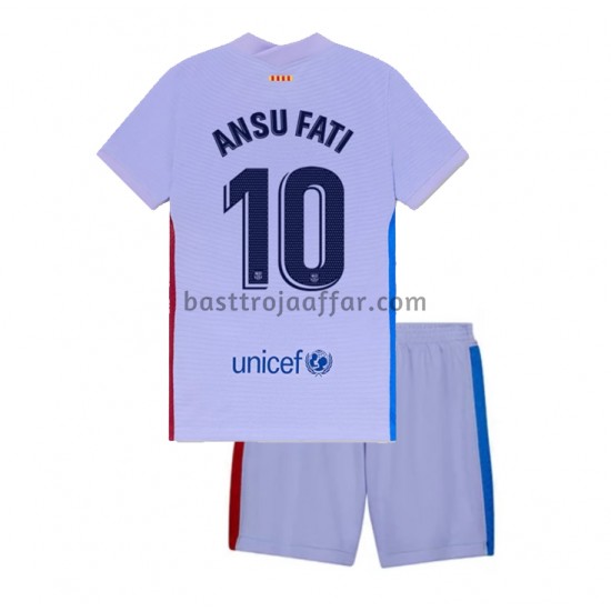 FC Barcelona Ansu Fati 10 Barn Borta Fotbollströja 2021-2022 Kortärmad