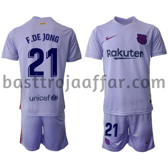 FC Barcelona Frenkie de Jong 21 Barn Borta Fotbollströja 2021-2022 Kortärmad