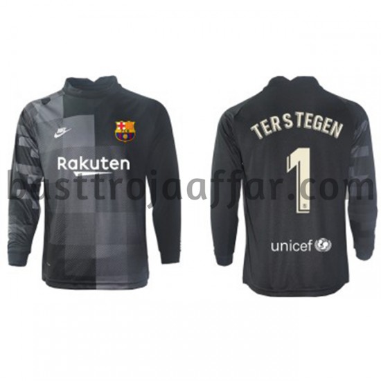 FC Barcelona Målvakt Ter Stegen 1 Borta Fotbollströja 2021-2022 Långärmad