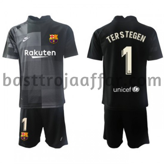 FC Barcelona Målvakt Ter Stegen 1 Barn Borta Fotbollströja 2021-2022 Kortärmad
