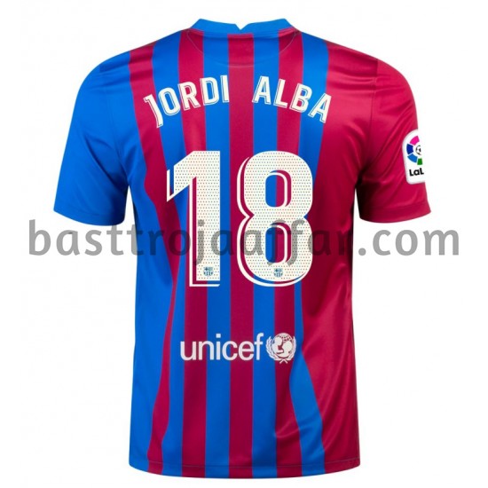 FC Barcelona Jordi Alba 18 Hemma Fotbollströja 2021-2022 Kortärmad