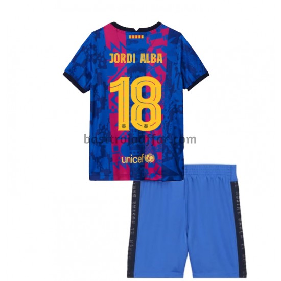 FC Barcelona Jordi Alba 18 Barn Tredje Fotbollströja 2021-2022 Kortärmad