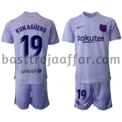 FC Barcelona Kun Agüero 19 Barn Borta Fotbollströja 2021-2022 Kortärmad