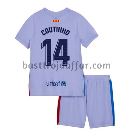 FC Barcelona Philippe Coutinho 14 Barn Tredje Fotbollströja 2021-2022 Kortärmad