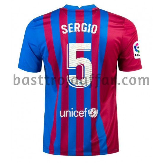 FC Barcelona Sergio Busquets 5 Hemma Fotbollströja 2021-2022 Kortärmad