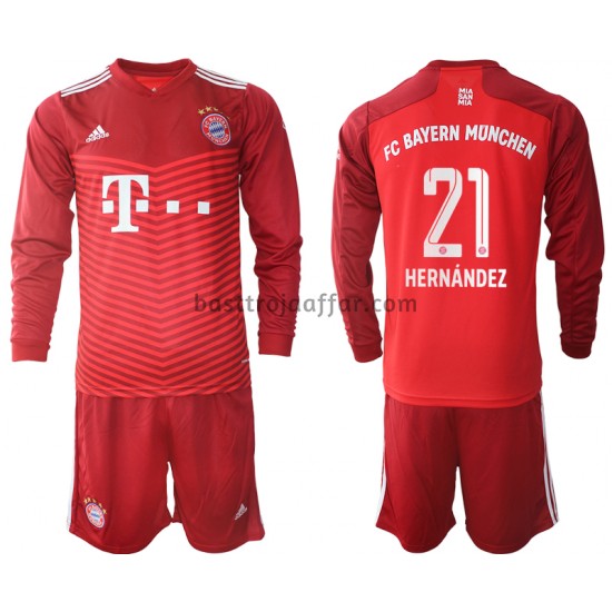FC Bayern München Lucas Hernandez 21 Barn Hemma Fotbollströja 2021-2022 Långärmad