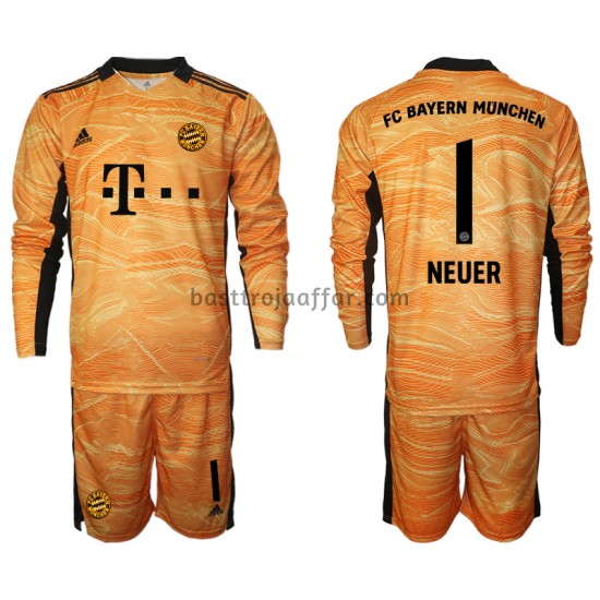 FC Bayern München Manuel Neuer 1 Målvakt Barn Hemma Fotbollströja 2021-2022 Långärmad
