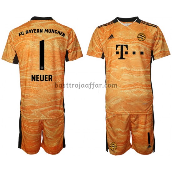 FC Bayern München Manuel Neuer 1 Målvakt Barn Hemma Fotbollströja 2021-2022 Kortärmad