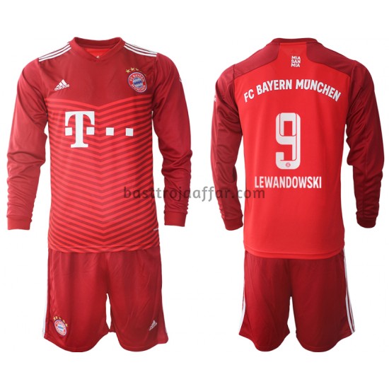 FC Bayern München Robert Lewandowski 9 Barn Hemma Fotbollströja 2021-2022 Långärmad
