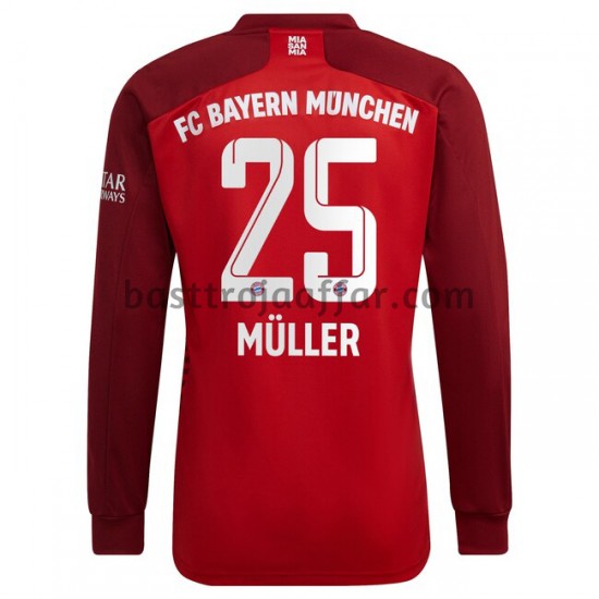 FC Bayern München Thomas Müller 25 Hemma Fotbollströja 2021-2022 Långärmad