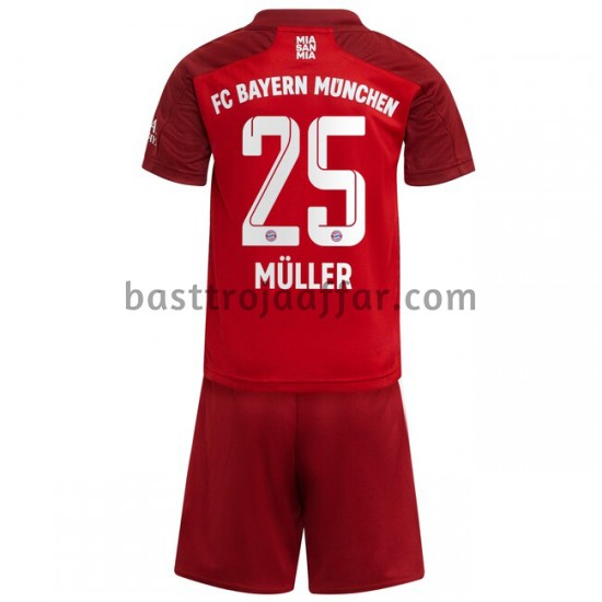 FC Bayern München Thomas Müller 25 Barn Hemma Fotbollströja 2021-2022 Kortärmad