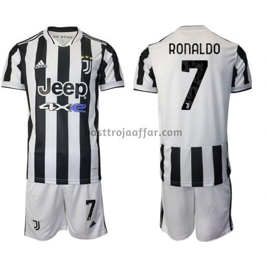 Juventus Cristiano Ronaldo 7 Barn Hemma Fotbollströja 2021-2022 Kortärmad