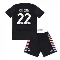 Juventus Federico Chiesa 22 Barn Borta Fotbollströja 2021-2022 Kortärmad