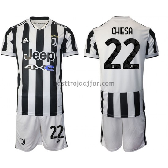 Juventus Federico Chiesa 22 Barn Hemma Fotbollströja 2021-2022 Kortärmad