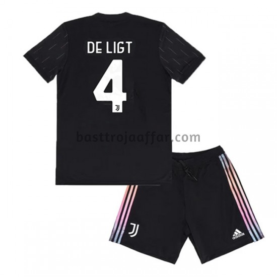Juventus Matthijs de Ligt 4 Barn Borta Fotbollströja 2021-2022 Kortärmad